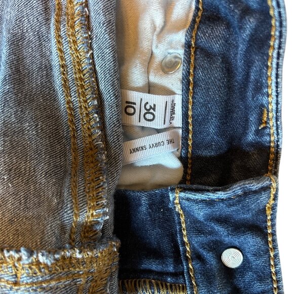 Loft Curvy Skinny Blue Jeans Women's Size 10 Waist Size 30 - Picture 5 of 8